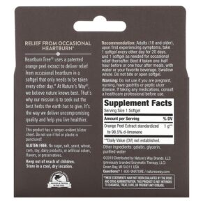 Thực phẩm bổ sung Nature's Way Heartburn Free 1.000 mg 10 Softgels 763948091102