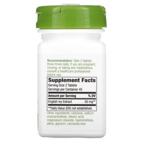 Thực phẩm bổ sung Nature's Way Ivy Extract 25 mg 90 Vegan Tablets 763948082391