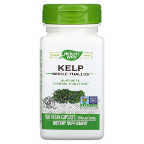 Thực phẩm chức năng Nature's Way Kelp Whole Thallus 600 mg 100 Vegan Capsules 033674145005