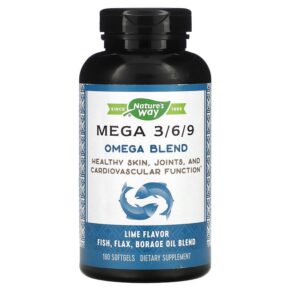 Thực phẩm chức năng Nature's Way Mega 3/6/9 Omega Blend Lime 180 Softgels 033674154410