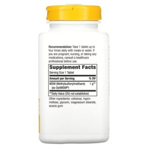 Thực phẩm bổ sung Nature's Way MSM 1.000 mg 200 Vegan Tablets 033674151334