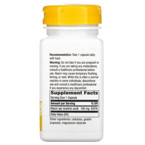 Thực phẩm bổ sung Nature's Way Niacin Vitamin B3 100 mg 100 Capsules 033674404706