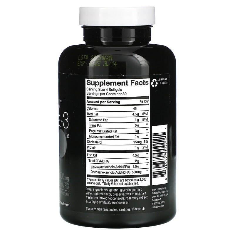 Nature's Way NutraSea hp Omega-3 Extra Strength Lemon 120 Softgels 2 Thực phẩm bổ sung Nature's Way NutraSea hp Omega-3 Extra Strength Lemon 120 Softgels 850652000121