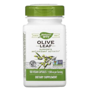 Thực phẩm chức năng Nature's Way Olive Leaf 500 mg 100 Vegan Capsules 033674145210