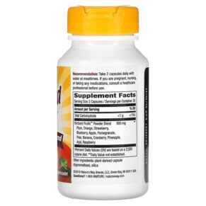 Thực phẩm bổ sung Nature's Way Orchard Fruits Fruit Powder Blend 450 mg 60 Vegetarian Capsules 033674147948