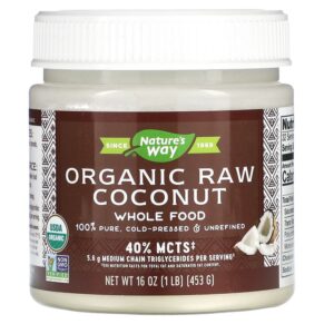 Thực phẩm chức năng Nature's Way Organic Raw Coconut Whole Food 16 oz (453 g) 033674100110