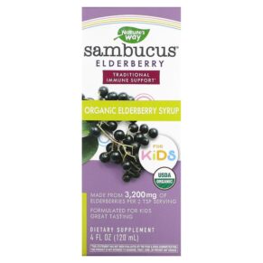 Thực phẩm chức năng Nature's Way Organic Sambucus Syrup for Kids Standardized Elderberry 4 fl oz (120 ml) 033674157978
