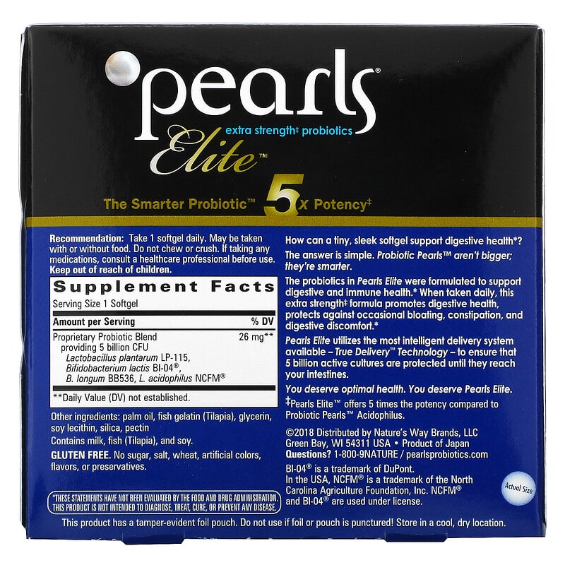 Nature's Way Pearls Elite Extra Strength Probiotics 30 Once-Daily Softgels 2 Thực phẩm bổ sung Nature's Way Pearls Elite Extra Strength Probiotics 30 Once-Daily Softgels 763948564354