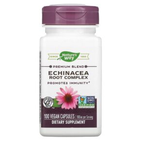 Thực phẩm chức năng Nature's Way Premium Blend Echinacea Root Complex 450 mg 100 Vegan Capsules 033674173503