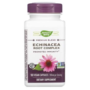 Thực phẩm chức năng Nature's Way Premium Blend Echinacea Root Complex 450 mg 180 Vegan Capsules 033674122082