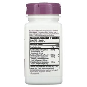 Thực phẩm bổ sung Nature's Way Premium Blend Resveratrol 60 Vegan Capsules 033674156117