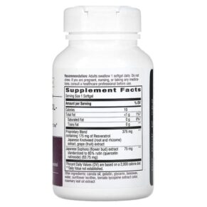 Thực phẩm bổ sung Nature's Way Premium Blend Resveratrol Forte 175 mg 60 Softgels 763948058365