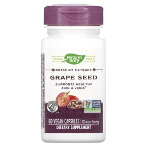 Thực phẩm chức năng Nature's Way Premium Extract Grape Seed 100 mg 60 Vegan Capsules 033674153529