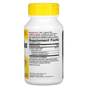 Thực phẩm bổ sung Nature's Way Primadophilus Original Ages 12 & Up 5 Billion CFU 90 Vegetarian Capsules 033674068007