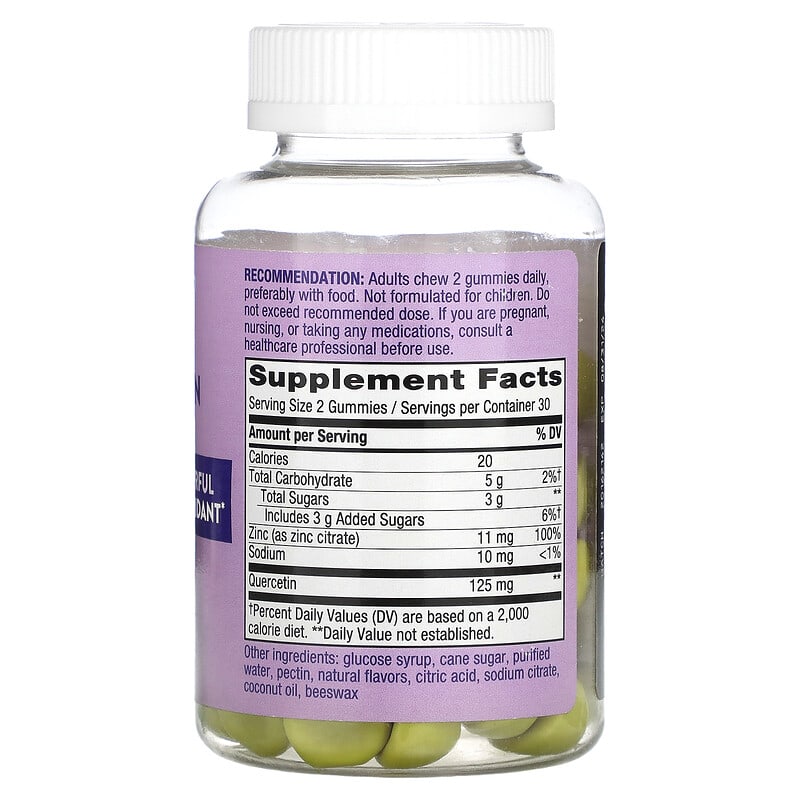 Nature's Way Quercetin Gummies With Zinc Lemon 60 Gummies 2 Thực phẩm bổ sung Nature's Way Quercetin Gummies With Zinc Lemon 60 Gummies 033674142615