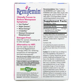 Thực phẩm bổ sung Nature's Way Remifemin Menopause Relief 120 Tablets 763948075201