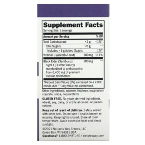 Thực phẩm bổ sung Nature's Way Sambucus Elderberry Original Lozenges 30 Lozenges 033674140017