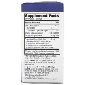 Thực phẩm bổ sung Nature's Way Sambucus Immune Elderberry Standardized 30 Lozenges 033674140024