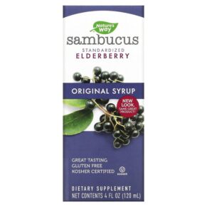 Thực phẩm chức năng Nature's Way Sambucus Standardized Elderberry Original Syrup 4 fl oz (120 ml) 033674069707