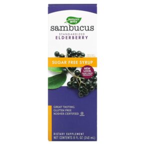 Thực phẩm chức năng Nature's Way Sambucus Standardized Elderberry Sugar-Free Syrup 8 fl oz (240 ml) 033674153314