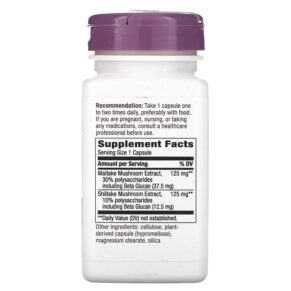 Thực phẩm bổ sung Nature's Way Shiitake Maitake 250 mg 60 Vegetarian Capsules 033674645000