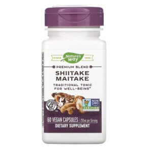 Thực phẩm chức năng Nature's Way Shiitake Maitake 250 mg 60 Vegetarian Capsules 033674645000