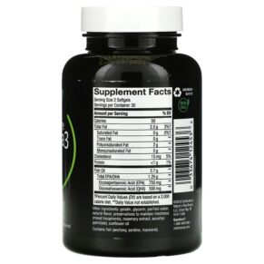 Thực phẩm bổ sung Nature's Way Ultra Pure Omega3 Fresh Mint 625 mg 60 Softgels 033674124536