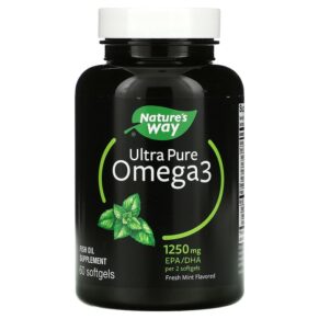 Thực phẩm chức năng Nature's Way Ultra Pure Omega3 Fresh Mint 625 mg 60 Softgels 033674124536