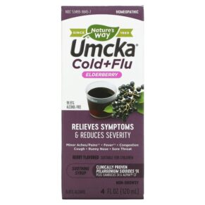 Thực phẩm chức năng Nature's Way Umcka Cold+Flu Elderberry Soothing Syrup Berry 4 fl oz (120 ml) 033674158456