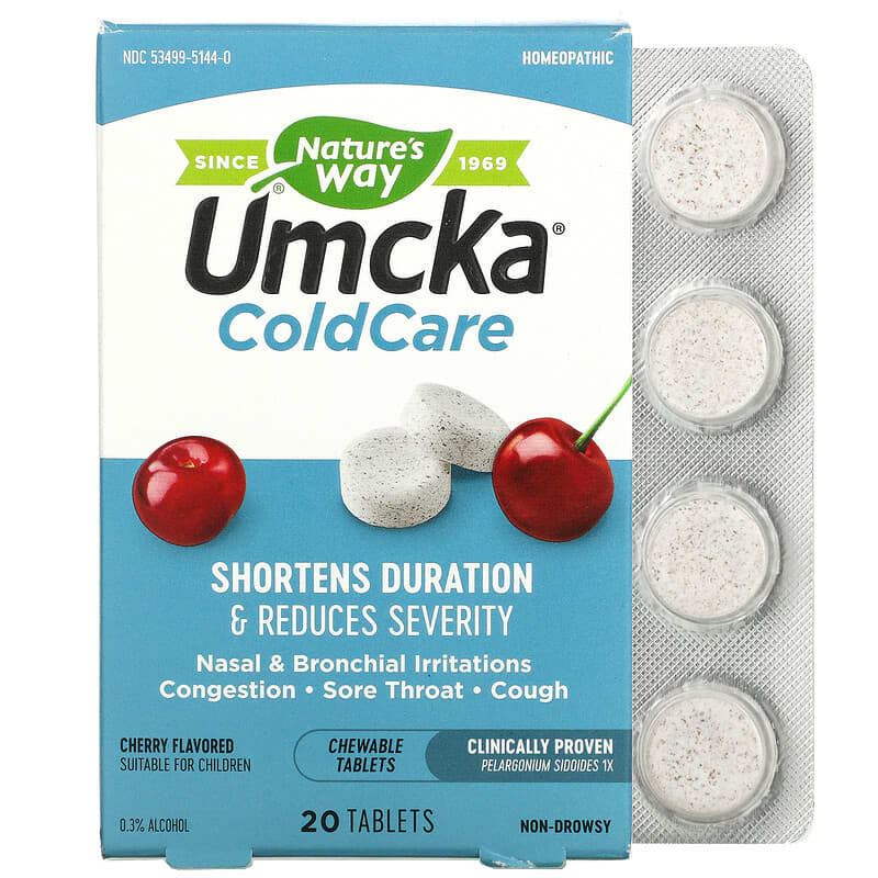 Nature's Way Umcka ColdCare Cherry 20 Chewable Tablets 8 Thực phẩm chức năng Nature's Way Umcka ColdCare Cherry 20 Chewable Tablets 033674151440