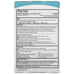 Thực phẩm bổ sung Nature's Way Umcka ColdCare Kids For Ages 6 and Up Cherry 10 Chewable Tablets 033674123515