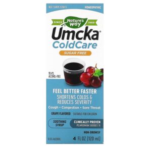 Thực phẩm chức năng Nature's Way Umcka ColdCare Soothing Syrup Sugar Free Grape 4 fl oz (120 ml) 033674157947
