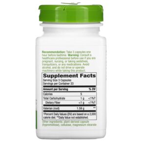 Thực phẩm bổ sung Nature's Way Valerian Root 1.590 mg 100 Vegan Capsules 033674177006