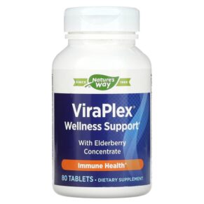 Thực phẩm chức năng Nature's Way ViraPlex Wellness Support with Elderberry Concentrate 80 Tablets 763948013586