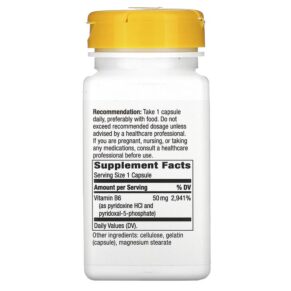Thực phẩm bổ sung Nature's Way Vitamin B-6 50 mg 100 Capsules 033674404317