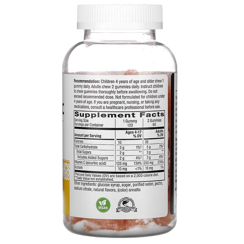 Nature's Way Vitamin C Gummies Orange 250 mg 120 Gummies 2 Thực phẩm bổ sung Nature's Way Vitamin C Gummies Orange 250 mg 120 Gummies 033674136072