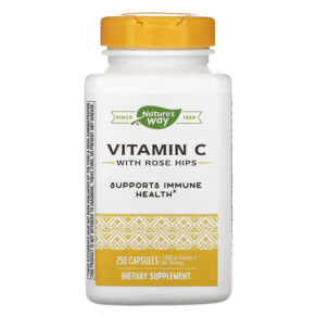 Thực phẩm chức năng Nature's Way Vitamin C with Rose Hips 500 mg 250 Capsules 033674403112