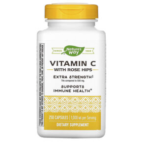 Thực phẩm chức năng Nature's Way Vitamin C with Rose Hips Extra Strength 1.000 mg 250 Capsules 033674403136