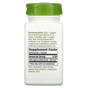 Thực phẩm bổ sung Nature's Way Vitex Fruit 400 mg 100 Vegan Capsules 033674117507