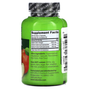 Thực phẩm bổ sung NATURELO Apple Cider Vinegar 120 Vegetarian Capsules 628110628510