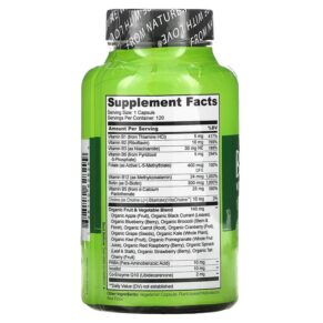 Thực phẩm bổ sung NATURELO B Complex with a Fruit & Vegetable Blend Plus CoQ10 120 Vegetarian Capsules 628110628299