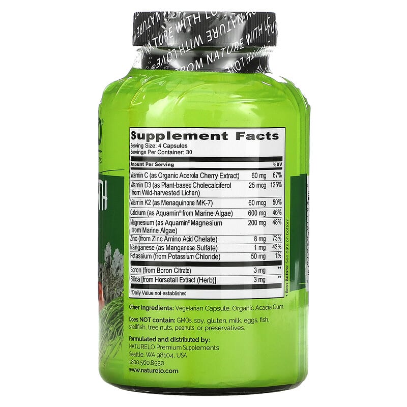 NATURELO Bone Strength Plant Calcium Complex 120 Vegetarian Capsules 2 Thực phẩm bổ sung NATURELO Bone Strength Plant Calcium Complex 120 Vegetarian Capsules 628110628183