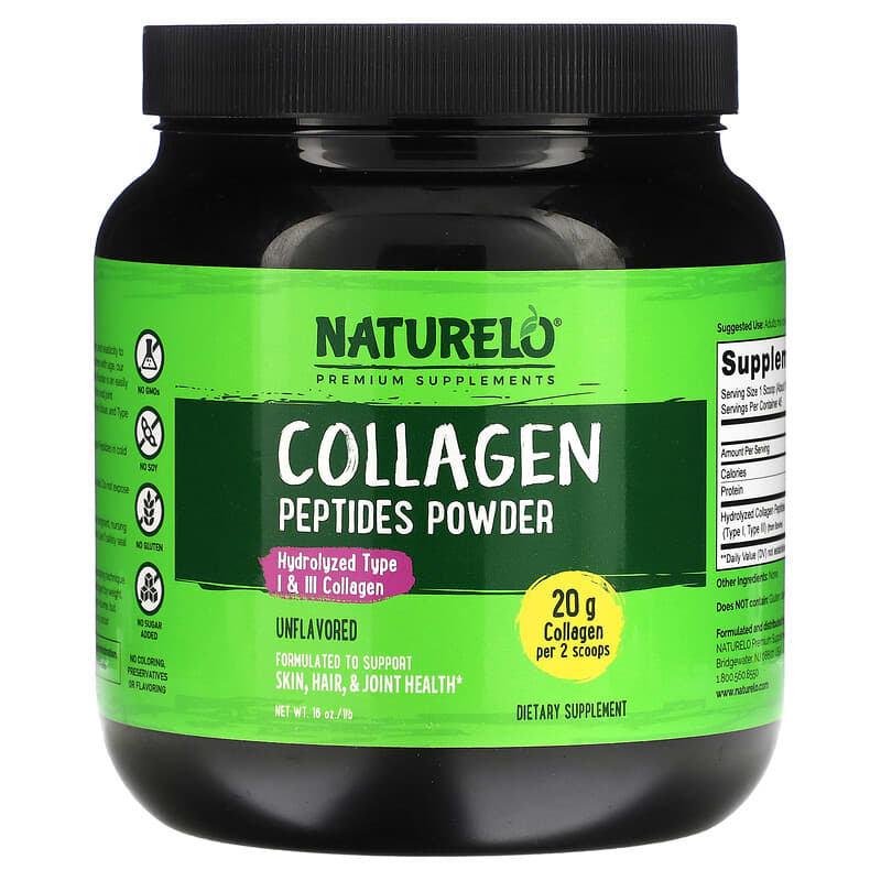 NATURELO Collagen Peptides Powder Unflavored 1 lb (16 oz) 8 Thực phẩm chức năng NATURELO Collagen Peptides Powder Unflavored 1 lb (16 oz) 628110628756