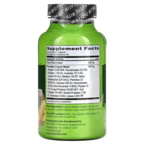 Thực phẩm bổ sung NATURELO Digestive Enzymes Full Spectrum Blend 90 Vegetarian Capsules 628110628732