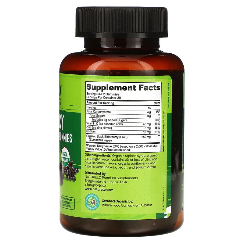 NATURELO Elderberry Immune Support Gummies 60 Vegan Friendly Gummies 2 Thực phẩm bổ sung NATURELO Elderberry Immune Support Gummies 60 Vegan Friendly Gummies 628110628572