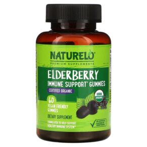 Thực phẩm chức năng NATURELO Elderberry Immune Support Gummies 60 Vegan Friendly Gummies 628110628572