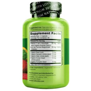Thực phẩm bổ sung NATURELO Iron with Vitamin C 90 Vegetarian Capsules 628110628503