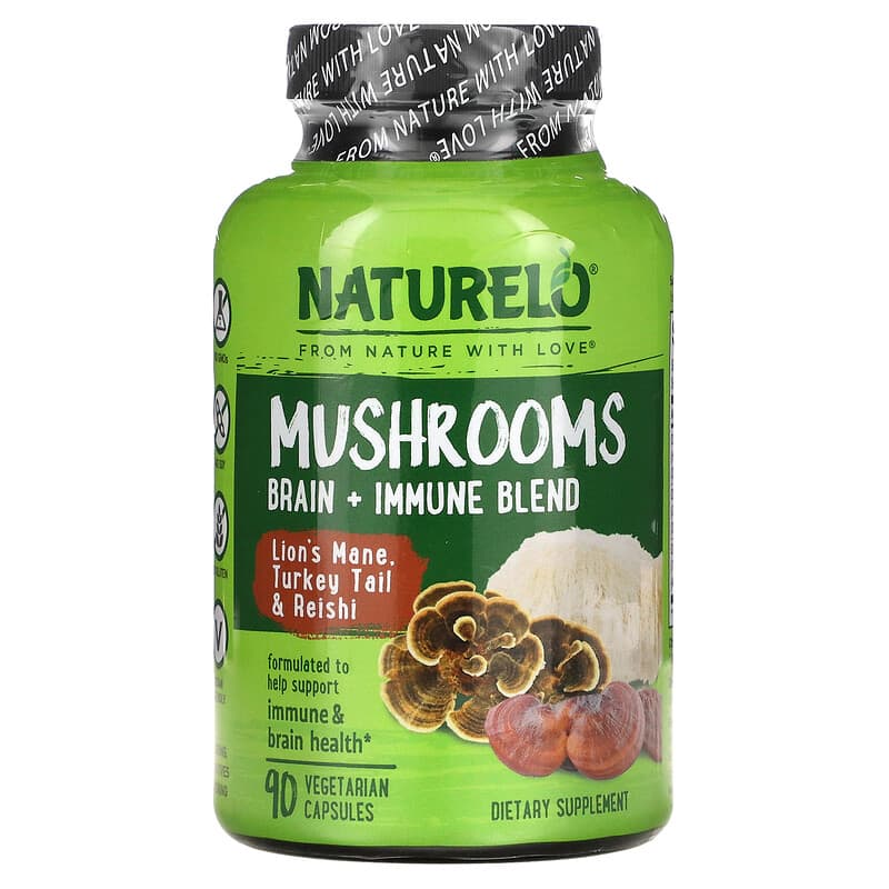 NATURELO Mushrooms Brain + Immune Blend 90 Vegetarian Capsules 8 Thực phẩm chức năng NATURELO Mushrooms Brain + Immune Blend 90 Vegetarian Capsules 628110628817