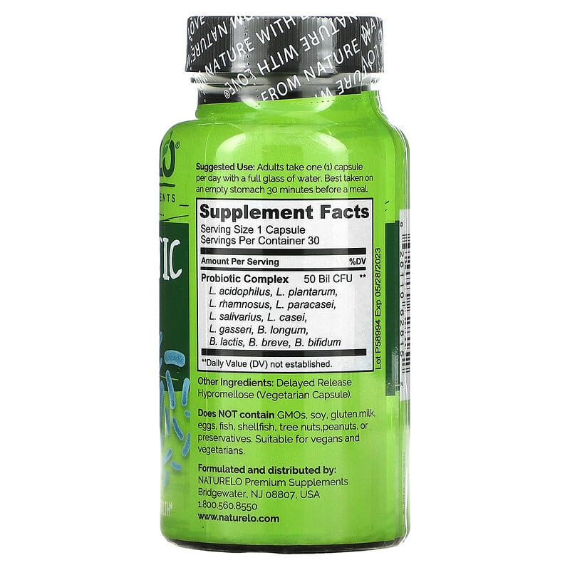 NATURELO Probiotic 50 Billion CFU 30 Delayed Release Capsules 2 Thực phẩm bổ sung NATURELO Probiotic 50 Billion CFU 30 Delayed Release Capsules 628110628152