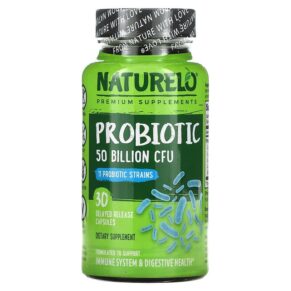 Thực phẩm chức năng NATURELO Probiotic 50 Billion CFU 30 Delayed Release Capsules 628110628152